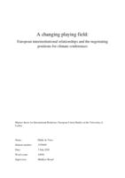A changing playing field: European interinstitutional relationships and the negotiating positions for climate conferences