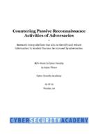 Countering Passive Reconnaissance Activities of Adversaries