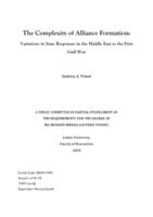The Complexity of Alliance Formation: Variations in State Responses in the Middle East to the First Gulf War