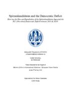 Spitzenkandidaten and the Democratic Deficit: How has the Rise and Repudiation of the Spitzenkandidaten Impacted the EU's Perceived Democratic Deficit between 2014 & 2019?