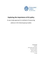 Exploring the importance of EU policy: A case study approach to methods of measuring salience in EU interest group studies