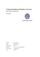 Cultural Embodiment Metaphors in Practice Case Study of Indonesian
