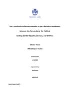 The Contribution of Buraku Women to the Liberation Movement: Between the Personal and the Political.  Seeking Gender Equality, Literacy, and Welfare.