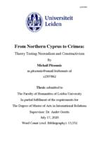 From Northern Cyprus to Crimea: Theory Testing Neorealism and Constructivism