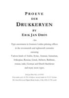 Proeve der Drukkeryen. Type assortment in fourteen Leiden printing offices in the seventeenth and eighteenth centuries