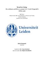 To write a living: the ordinary and life as a project in F. Scott Fitzgerald's 1930s work
