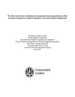 To what extent does vocabulary and grammar learning aptitude predict accuracy measures in adult L2 speakers’ oral and written attainment?