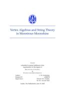 Vertex Algebras and String Theory in Monstrous Moonshine