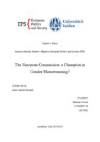 The European Commission: a Champion in Gender Mainstreaming?