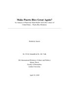 Make Puerto Rico Great Again? An Analysis of Hurricane Maria Relief Aid in the Context of United States – Puerto Rico Relations