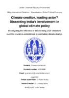 Climate creditor, leading actor? Dissecting India’s involvement in global climate policy