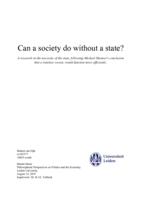 Can a society do without a state?