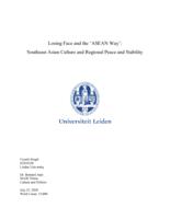 Losing Face and the 'ASEAN Way': Southeast Asian Culture and Regional Peace and Stability