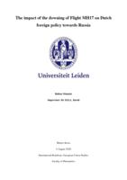 The impact of the downing of Flight MH17 on Dutch foreign policy towards Russia