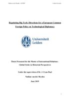 Regulating Big Tech: Directions for a European Common Foreign Policy on Technological Diplomacy