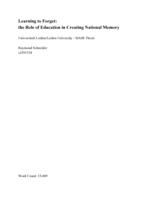 Learning to Forget:  the Role of Education in Creating National Memory