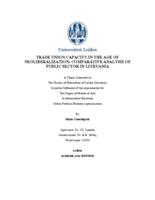 Trade Union Capacity in the Age of Neoliberalization: Comparative Analysis of Public Sector in Lithuania