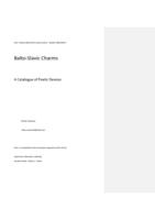 Balto-Slavic Charms: A Catalogue of Poetic Devices