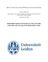 Radical Right Populism and Fascism as a Tactic: Two Sides of the Same Coin? The Case of the Modi led BJP in India.