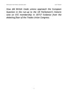 How did British trade unions approach the European Question in the run-up to the UK Parliament’s historic vote on EEC membership in 1971? Evidence from the debating floor of the Trades Union Congress