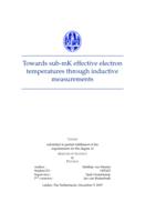 Towards sub-mK effective electron temperatures through inductive measurements