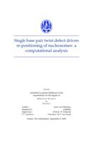 Single base pair twist defect driven re-positioning of nucleosomes: a computational analysis