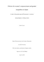 Policies for women’s empowerment and gender inequalities in Japan. A study of the gender gap and Womenomics’ awareness among Japanese working women.