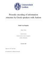 Prosodic encoding of information structure by Greek speakers with Autism