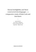 Mutual intelligibility and Slavic constructed interlanguages : a comparative study of ​Ruski Jezik​ and Interslavic