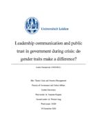 Leadership communication and public trust in government during crisis: do gender traits make a difference?