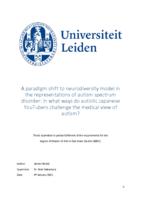 A paradigm shift to neurodiversity model in the representations of autism spectrum disorder: in what ways do autistic Japanese YouTubers challenge the medical view of autism?