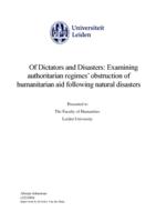 Of Dictators and Disasters
