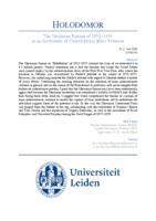 Holodomor: The Ukrainian Famine of 1932-1933 as an Instrument of Consolidatory Mass Violence