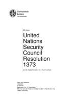 United Nations Security Council Resolution 1373 and its implementation in a Dutch context