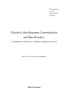 Effective Crisis Response Communication and Data Breaches: a comparative analysis of corporate reputational crises