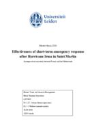 Effectiveness of short-term emergency response after Hurricane Irma in Saint Martin: A comparative case study between France and the Netherlands