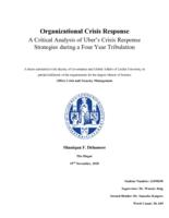 Organizational Crisis Response: A Critical Analysis of Uber’s Crisis Response Strategies during a Four Year Tribulation