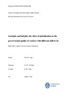 Good jobs and bad jobs: the effect of globalisation on the perceived job quality of workers with different skill levels