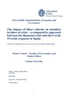 The impact of labor reforms on outsiders - a comparative approach between the financial crisis and the Covid-19 crisis response in Spain.