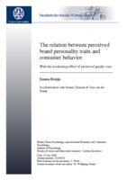The relation between perceived brand personality traits and consumer behavior