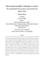 More women in politics: a blessing or a curse? The relationship between women’s representation and  gender norms