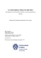 Are female legislators sitting at the right tables? An empirical study of the effect of gender on issue specialization in Finland