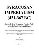 Syracusan Imperialism (431-367 BC)