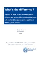 What’s the difference? A study to what extent knowledgeable citizens are better able to distinct between national and European Union politics in forming their opinion