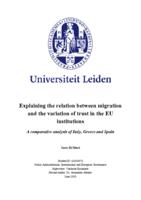 Explaining the relation between migration and the variation of trust in the EU institutions