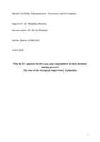 Why do EU agencies involve non-state stakeholders in their decision-making process? The case of the European Supervisory Authorities