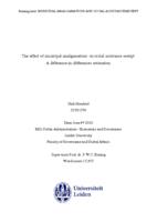 The effect of municipal amalgamations on social assistance receipt. A difference-in-differences estimation