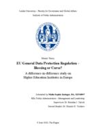 EU General Data Protection Regulation – Blessing or Curse? A difference-in-difference study on Higher Education Institutes in Europe
