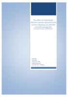 The effect of individuals’ objective income and perceived income adequacy on attitude towards immigrants