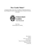 Does Gender Matter? A Quantitative Multi-Country Study on the Effect of Gender Representation in Senior Management Positions in Public Administration on National Government Performance